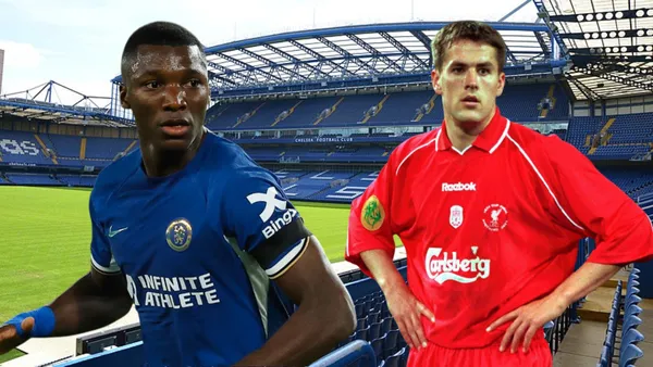 Michael Owen y Moisés Caicedo (Foto tomada de: Wikipedia/Chelsea/Transfermarkt)