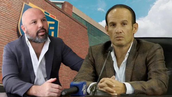 Miguel Ángel Loor y Francisco Egas en la FEF (Foto tomada de: FEF/Miguel Ángel Loor/Primicias)