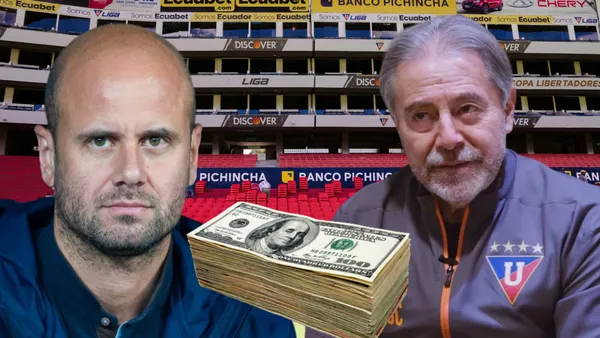 Miguel Ángel Ramírez e Isaac Álvarez (Foto tomada de: Liga de Quito/La Red/Miguel Ángel Ramírez/Salomón)