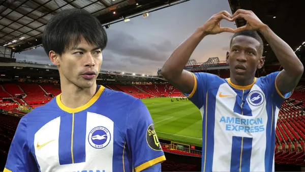 Mitoma y Pervis Estupiñán (Foto tomada de: Manchester United/Brighton/Japan)