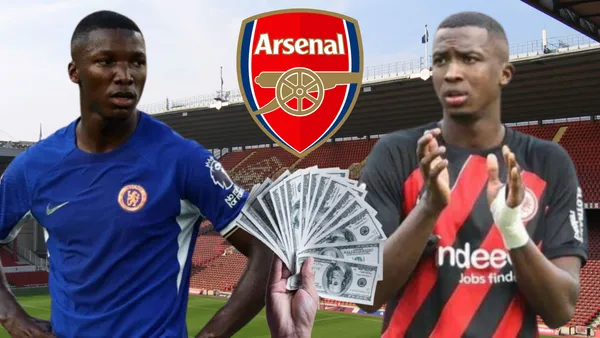 Moisés Caicedo con William Pacho en el Arsenal Stadium (Foto tomada de: Wikipedia/Metro/Web)