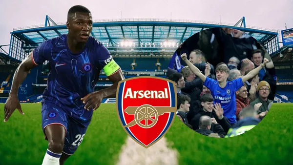 Moisés Caicedo e hinchas del Chelsea (Foto tomada de: Chelsea/Wikipedia)