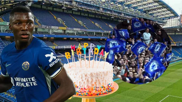 Moisés Caicedo e hinchas del Chelsea (Foto tomada de: Stadium/Chelsea/Wikipedia)