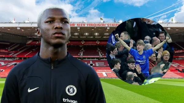 Moisés Caicedo e hinchas del Chelsea (Foto tomada de: UK/Moisés Caicedo)