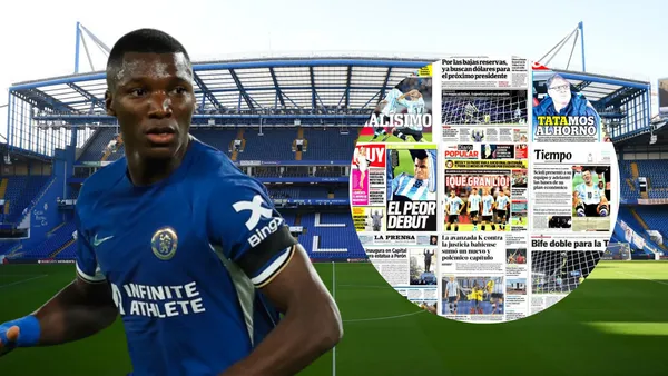 Moisés Caicedo en Stamford Bridge (Foto tomada de: The Sun/Chelsea)