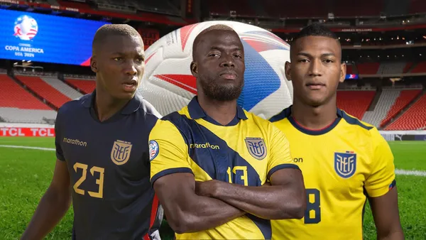 Moisés Caicedo, Enner Valencia, Carlos Gruezo. Foto tomada de: Conmebol/La Tri