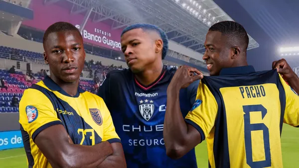 Moisés Caicedo, Kenny Arroyo, Piero Hincapié. Foto tomada de: Independiente del Valle/La Tri/Conmebol