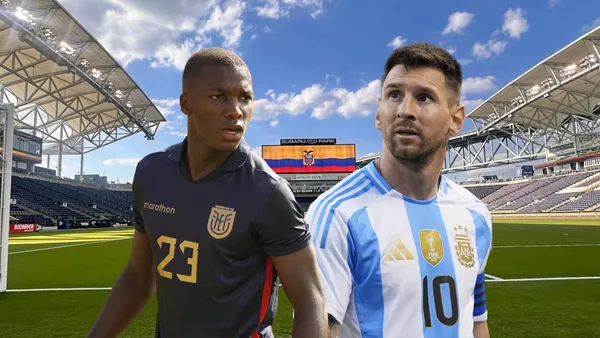 Moisés Caicedo, Lionel Messi. Foto tomada de: 0221.com/La Tri