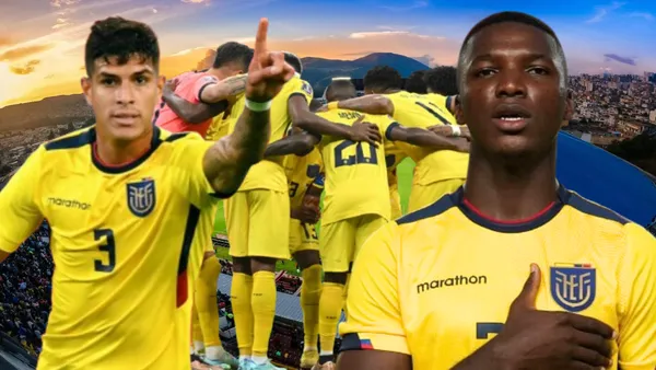 Moisés Caicedo, Piero Hincapié y jugadores de La Tri (Foto tomada de: Liga de Quito/La Tri/Moisés Caicedo/Transfermarkt)