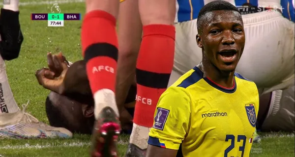 Moisés Caicedo sufrió una dura entrada en el partido contra el Bournemouth