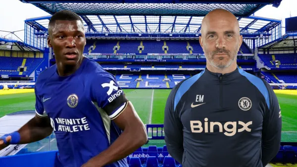 Moisés Caicedo y Enzo Maresca (Foto tomada de: TimeOut/Chelsea)