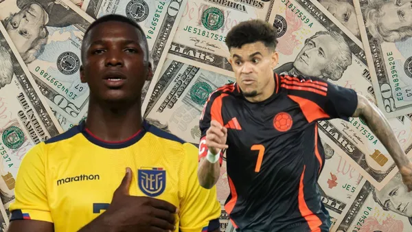 Moisés Caicedo y Luis Díaz (Foto tomada de: Forbes/Moisés Caicedo/Transfermarkt)