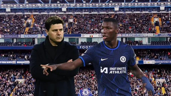 Moisés Caicedo y Mauricio Pochettino