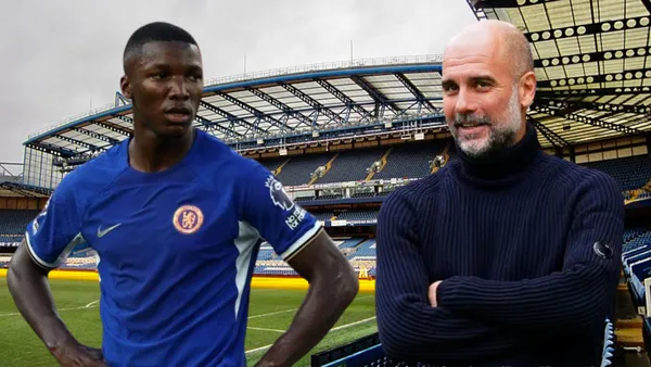 Moisés Caicedo y Pep Guardiola (Foto tomada de: Wikipedia/Manchester City/Chelsea)