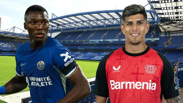 Moisés Caicedo y Piero Hincapié (Foto tomada de: Wikipedia/Chelsea/Bundesliga)