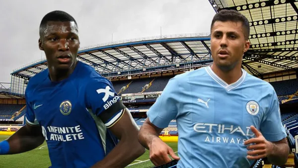 Moisés Caicedo y Rodri en Stamford Bridge (Foto tomada de: Wikipedia/Chelsea/Transfermarkt)