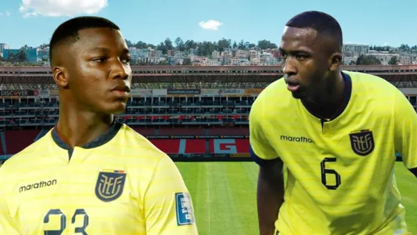 Moisés Caicedo y Willian Pacho (Foto tomada de: Liga de Quito/La Tri)