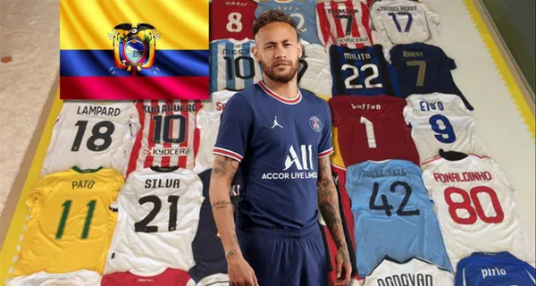 Neymar ha jugado contadas veces contra ecuatorianos y se quedó con la camiseta de una de las figuras