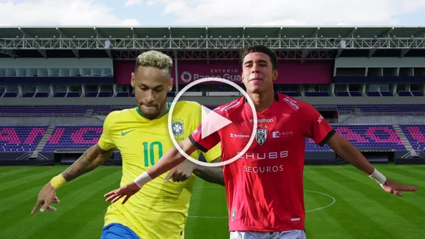 Neymar, Kendry Páez festejando. Foto tomada de: Bola.com/Conmebol