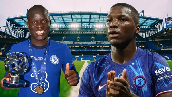 N'Golo Kanté y Moisés Caicedo (Foto tomada de: Chelsea/The Sun)