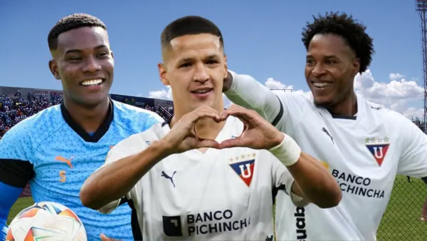 Óscar Zambrano, Alex Arce y Jhojan Julio (Foto tomada de: Wikipedia/Liga de Quito/API)