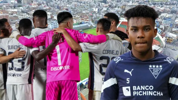 Óscar Zambrano y jugadores de Liga de Quito (Foto tomada de: API/Liga de Quito)