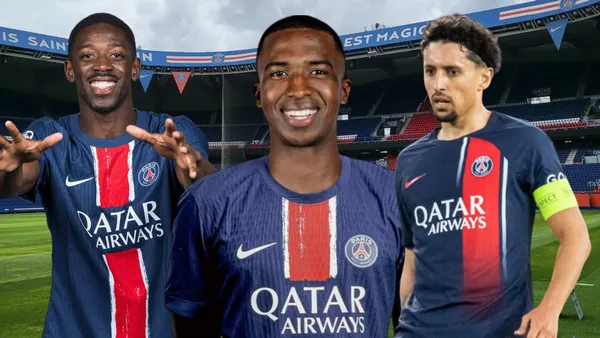 Ousmane Dembélé, Willian Pacho y Marquinhos (Foto tomada de: Sport/X/Transfermarkt/UEFA)