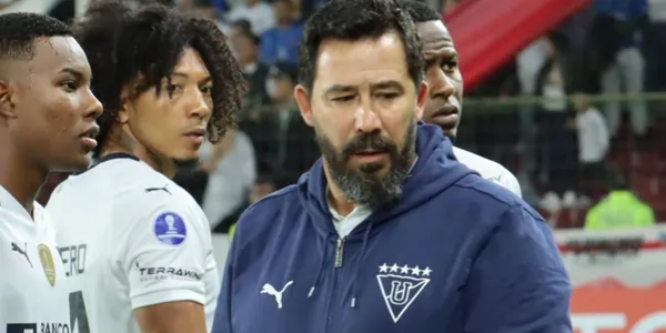 Pablo Sánchez durante su debut con Liga de Quito (Fuente: ESPN)