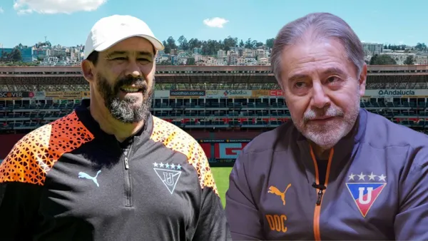 Pablo Sánchez e Isaac Álvarez (Foto tomada de: Liga de Quito)