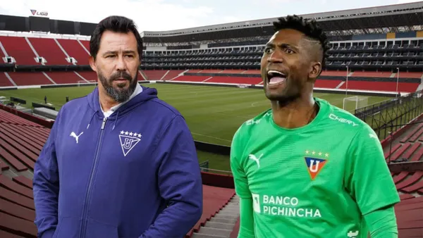 Pablo Sánchez y Alexander Domínguez (Foto tomada de: El Comercio/API/Liga de Quito)