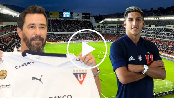 Pablo Sánchez y Fernando Cornejo (Foto tomada de: Primicias/ANFP/Liga de Quito)