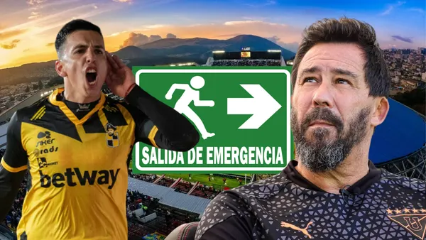 Pablo Sánchez y Joe Abrigo (Foto tomada de: Liga de Quito/TNT/AC Planeta Fuego)