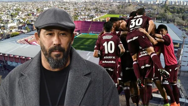 Pablo Sánchez y jugadores de Lanús (Foto tomada de: Estadio/Conmebol)