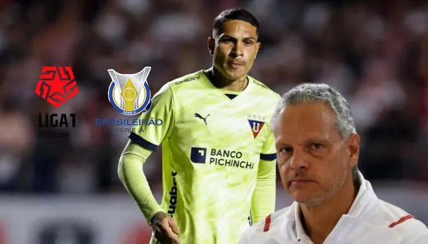 Paolo Guerrero, al lado Esteban Paz.
