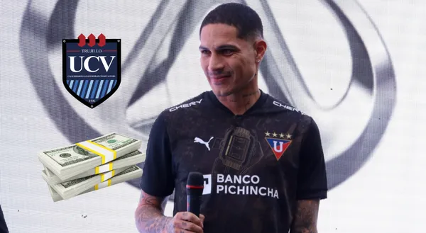 Paolo Guerrero con el buzo de Liga de Quito.