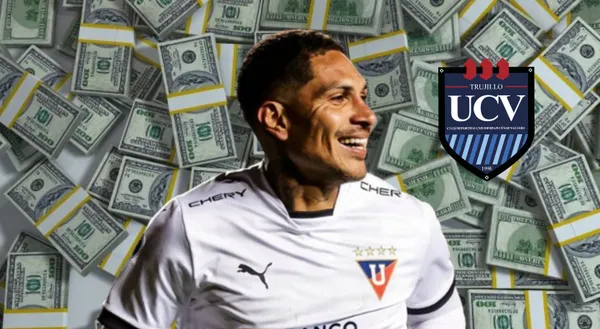 Paolo Guerrero con la camiseta de Liga de Quito.