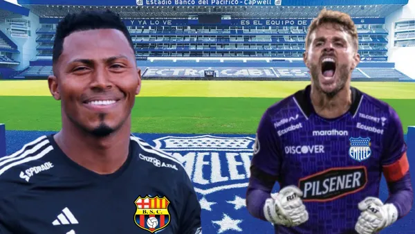 Pedro Ortiz y Javier Burrai (Foto tomada de: Emelec/API/Wikipedia)