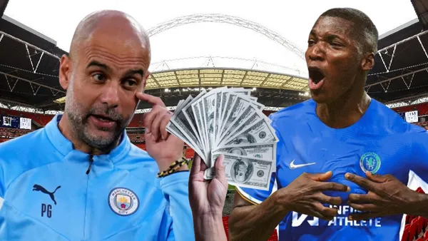 Pep Guardiola y Moisés Caicedo en Wembley (Foto tomada de: Tripadvisor/Marca/Metro)