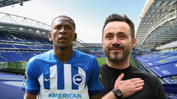 Pervis Estupilñán serio, Roberto De Zerbi contento. Foto tomada de: CNN/Diario Extra