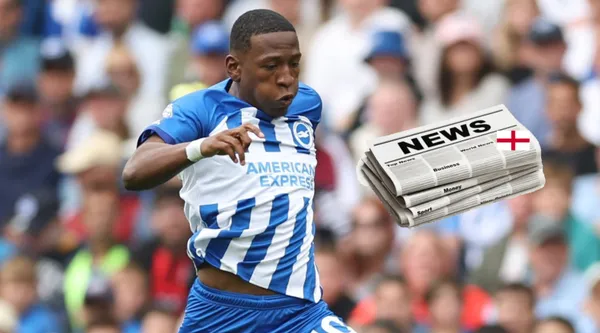 Pervis Estupiñán con la camiseta del Brighton.