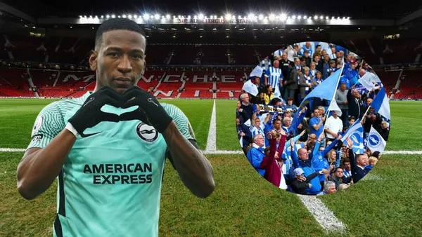 Pervis Estupiñán e hinchas del Brighton (Foto tomada de: Knows/Brighton/X)