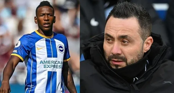 Pervis Estupiñán no lució del todo concentrado en el partido entre Brighton ante Brentford