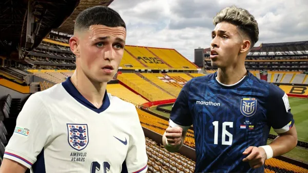 Phil Foden y Jeremy Sarmiento (Foto tomada de: Barcelona SC/La Tri/Goal)