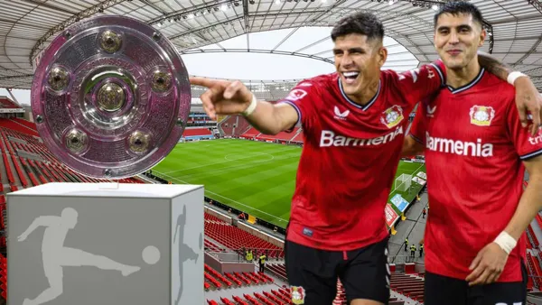 Piero Hincapié con la Bundesliga en el BayArena (Foto tomada de: Bayer Leverkusen/Bundesliga/El mundo)