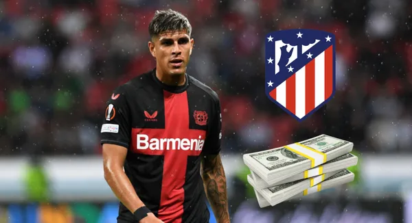 Piero Hincapié con la camiseta del Bayer Leverkusen.