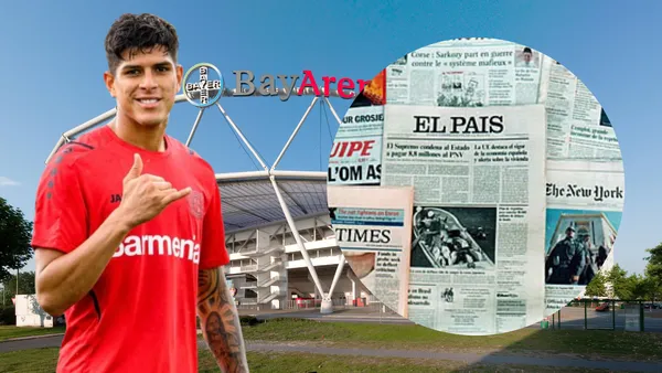 Piero Hincapié en el BayArena (Foto tomada de: Wikipedia/Bayer Leverkusen/Noticiero)