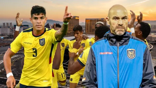 Piero Hincapié, Félix Sánchez y Selección Ecuatoriana (Foto tomada de: Copa América/Extra/La Tri)