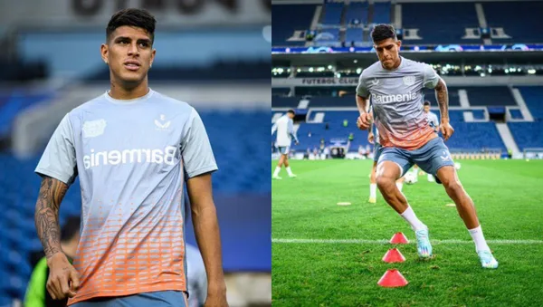 Piero Hincapié jugó como titular en el partido del Bayer Leverkusen por Champions League