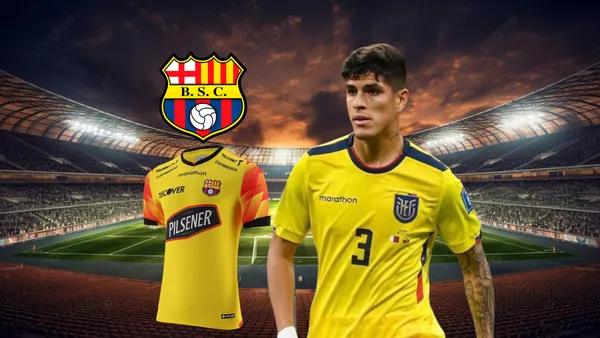 Piero Hincapié y la camiseta de Barcelona SC