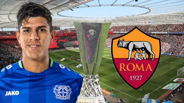 Piero Hincapié y la Europa League en el BayArena (Foto tomada de: Bayer Leverkusen/AS/Europa League)